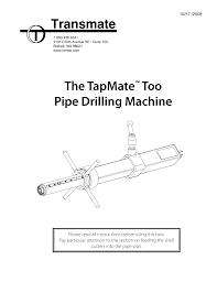 Romac Transmate Tapmate Too Drilling Machine Manualzz Com