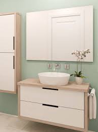 Quel style, cette belle salle de bain blanche et bois clair, les pieds tubo signent le. Des Murs Vert D Eau Dans La Salle De Bains Pour Une Ambiance Zen Leroy Merlin