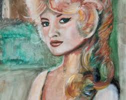 Original Oil Painting Portrait Brigitte Bardot 12 X16" Expressive