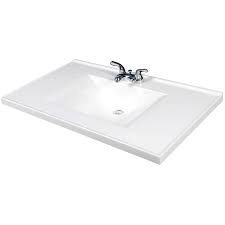 No sinks or holes, undermount solid surface or undermount porcelain sink. Cultured Marble Vanity Top With Rectangular Sink Home Hardware