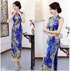 Gold chinese dress are available in latest collections at reasonable prices upon alibaaba.com. Deep Sea Blue Metallic Gold Flowers Chinese Long Dress Cheongsam Qipao Lcdress66 Ebay