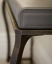 Detail Of The Solid Bronze And Stitched Leather Console Table From The Previous Post Interior Leather Console Table Leather Furniture Detail Stitching Leather