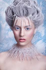 Reina De La Nieve Con Maquillaje Inusual Imagen de archivo