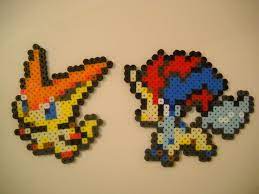Victini And Keldeo By Retroninnin Perler Bead Art Pokemon Bead Pokemon Perler Beads