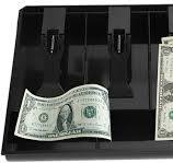 Cash Tray,Removable Five Grids Cash Drawer Register Insert Tray Cashier  Tidy Storage Box (Black),Easy to insert and remove