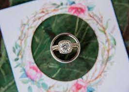 Wedding Engagement Ring Inside Wedding Bands Santa Barbara Wedding Yellow Gold Prongs Wedding Inside