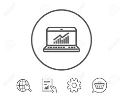 Data Analysis And Statistics Line Icon Report Graph Or Chart