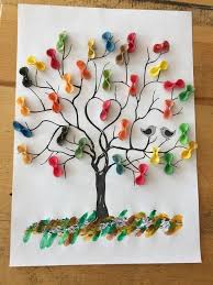 Baum Mit Nudeln Bastelideen Basteln Mit Kleinkindern Basteln Fruhling Kinder