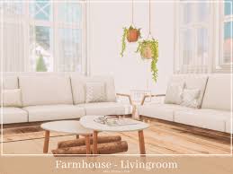 Instead of buying a modern table, you can use an old coffin as the table and put some countryside decorations on it, such as flowers in old pots, classic books, and anything you want. Mini Simmer S Farmhouse Living Room