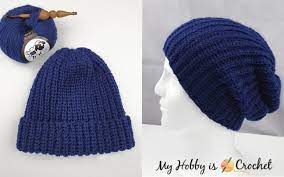 Knit hat patterns for men, women, and kids. My Hobby Is Crochet Fisherman S Rib Crochet Hat Free Crochet Pattern