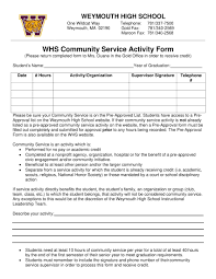 Free Printable Community Service Form Templates [Word, PDF]