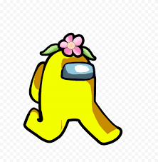 Hd Cyan Among Us Character With Flower Hat Png Citypng