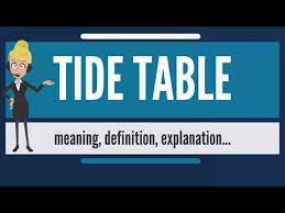 what is tide table what does tide table mean tide table meaning definition explanation