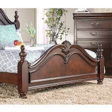 Furniture Of America Bastillina English Style 4 Piece Cherry Poster Bedroom Set Bedroomset Bedroom Set Wooden Bed Design Bedroom Sets