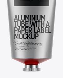 Aluminium Tube With A Paper Label Mockup In Tube Mockups On Yellow Images Object Mockups