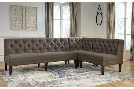 Tripton Corner Dining Bench Ashley Furniture Homestore In 2021 Upholstered Dining Bench Dining Room Bench Corner Bench Seating