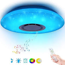 Im schlafzimmer fehlte mir eine deckenlampe und irgendwie finde ich in. 36w Sternenhimmel Deckenleuchte Led Mit Fernbedienung Dimmbar Farbwechsel Bluetooth Lautsprecher Musik Dec Beleuchtung Decke Deckenlampe Led Deckenbeleuchtung