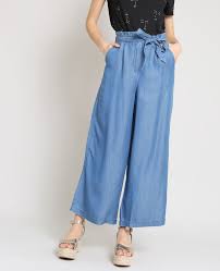 Pantalon fluide bleu marine avec les rayures plus claires ,et ceinture taille s 6€. Pantalon Fluide Large Bleu Denim 140568683a06 Pimkie