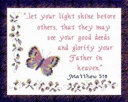 Light Shine Matthew 5 16 Cross Stitch Design Cross Stitch Designs Cross Stitch Cross Stitch Charts