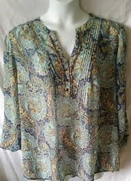 Dressbarn 3x Blue Aqua Smocked Boho Tunic Top Blouse Plus Womens Dressbarn Blouse Career Boho Tunic Tops Boho Blouses