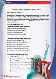 Check spelling or type a new query. Sylabus Risk Management Bsmr Level 1 Training Risk Management Perbankan