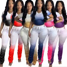 Sweatpants are synonymous with comfort, but that doesn't mean they can't become the base for a polished outfit. New Fashion Women Tie Dye Sweatpants Two Piece Set Outfits Womens Stacked Leggings Yoga Suit Buy Tie Dye Set Two Piece Suit Yoga Suits Product On Alibaba Com