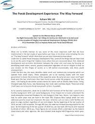Peraturan mendagri no.1/1992 tentang penyelenggaraan hubungan dan kerjasama luar negeri di jajaran depdagri 5. Pdf The Perak Development Experience The Way Forward