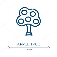 Tree with leaves coloring page. Apple Tree Icon Linear Vector Illustration From Season Collection Outline Apple Tree Icon Vector Thin Line Symbol For Use On Web And Mobile Apps Logo Print Media Premium Vector In Adobe