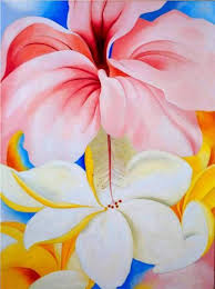 Hibiscus With Plumeria Georgia O Keeffe Wikiart Org Georgia O Keeffe Paintings Georgia O Keefe Art O Keeffe Paintings