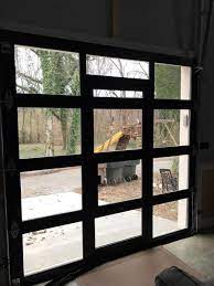 Contemporary Aluminum Clear Tempered Glass Garage Door With Passage Door Glass Garage Door Clear Garage Doors Garage Door Design