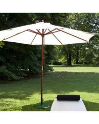 Tissu pour parasol en teck 8 cotés. Parasol En Teck Anik Centre Commercial Du Mobilier