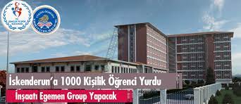 Üniversite, üniversite i̇dare binası ve üniversite meydanı. Iskenderun A Bin Kisilik Ogrenci Yurdu Hatay