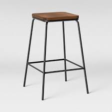 Set Of 2 Rhodes Metal Wood Counter Height Barstool Black Project 62 Metal Wood Bar Stool Bar Stools Wood Bar Stools