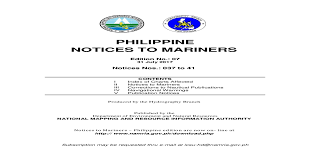 Philippine Notices To Mariners Namria The To Mariners