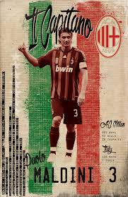 Maldini Soccer Greats On Behance Paolo Maldini Ac Milan Football Poster