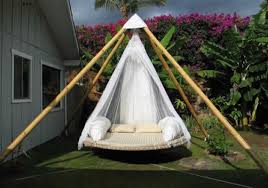 Such bed can be made at home using traditional weaving, fabric, wood, adding planks and special bright decoration. Diy Trampoline Swing Bed For Ultimate Outdoor Lounging Outdoortheme Com