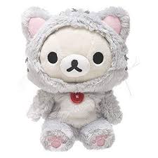 San X Rilakkuma Korilakkuma Cat Plush Bear Japan Official New Stuffed Mp 87401 Sanx Cat Plush Grey Cat Plush Bear Plush