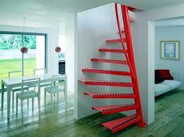 A compact ladder and a trapdoor designed in minimalist style provide access to the attic. Square Spiral Staircase 1m2 With Little Dimensions Http Www Decordecoration Com Home Design Square Sp Small Staircase Home Stairs Design Staircase Design