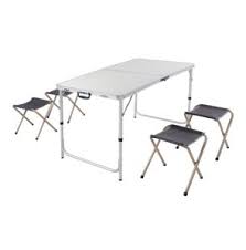 The folding bistro table measures 24 in. China Outdoor Furniture Camping Folding Aluminium Picnic Barbecue Folding Table Chair Set For Four People China Folding Table And Chair Set Camping Table Set