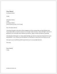 It's time to move from author to salesman. Warning Letter For Unacceptable Behavior At Work Word Excel Templates