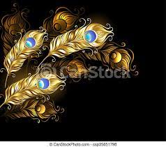 Maybe you would like to learn more about one of these? Golden Peacock Feathers Gold Peacock Feathers On A Black Background Canstock