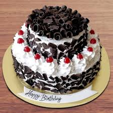 Send double tier birthday special black forest cake online by ...