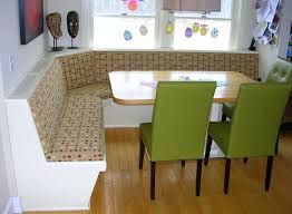 Ideas Chic Small Kitchen Dining With Sectional Kitchen Banquette And Wooden Dining Table Including Two Gr Kitchen Banquette Wooden Dining Tables Pallet Floors