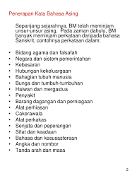 Unsur dalam bahasa melayu 1. Peluasan Kosa Kata Bahasa Melayu Ppt Download