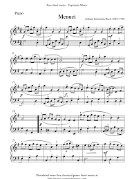 The free fur elise (new edition) for piano solo by ludwig van beethoven. Bach Compositions Menuet For Piano Free Sheet