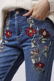 Vintage Katz S House Coa Embroidered Flowers Google Search Denim Trends Flower Jeans Embroidered Denim