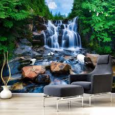 Suasana alam pedesaan sangat indah penuh pesona alami yang masih terasa begitu jernih dan murni. Kustom Cina Wallpaper Mural Pemandangan Alam Air Terjun Batu Crane Dinding Mural 3d Hd Fotografi Ruang Tamu Tv Kertas Dinding Wall Paper Chinese Wallpaper Muralsmurals Nature Aliexpress