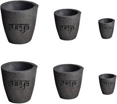 Surya Clay Graphite Crucible Set – 6 Pcs (50g to 1Kg) for Melting & Casting  Gold, Silver, Copper, Brass, Aluminium & Other Metals – Durable Furnace ...