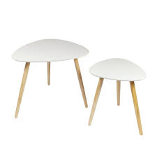 40 Woodluv Modern Set 2 Mdf Triangle Side Coffee Dining Lamp End Table Wood White Amazon Co Uk Kitche Coffee Table Side Coffee Table Nesting Coffee Tables