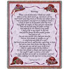 Red Hat Society Warning Poem Art Tapestry Throw Red Hats Red Hat Society Knitted Throws